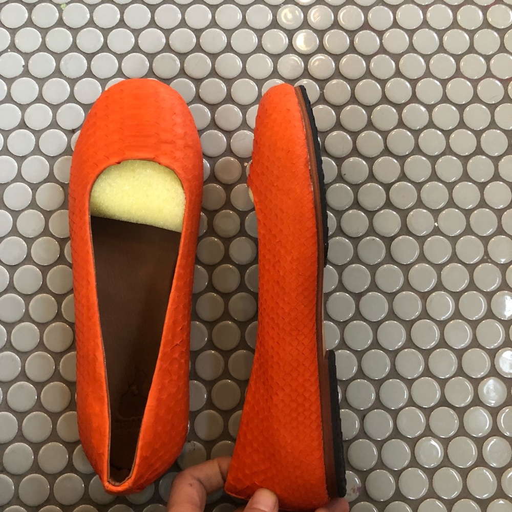 NWT Genuine python ballet flats- orange - Picture 7 of 7